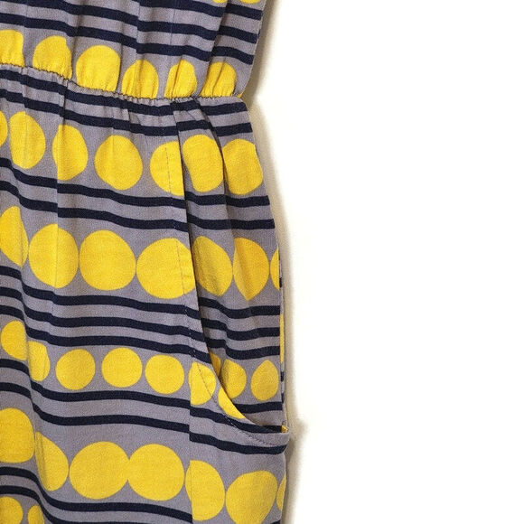 Boden Polkadot Stripe Scoop Neck Short Sleeve Knit Yellow Mini Dress Size 12 - Picture 6 of 12